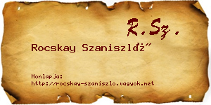 Rocskay Szaniszló névjegykártya